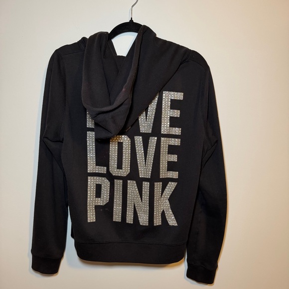 PINK Victoria's Secret Tops - PINK Zip Up Rhinestone Sweatshirt Size Large